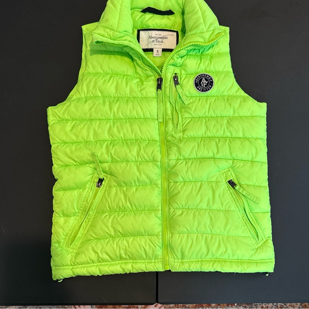 Abercrombie & Fitch Lime Green Quilted Vest